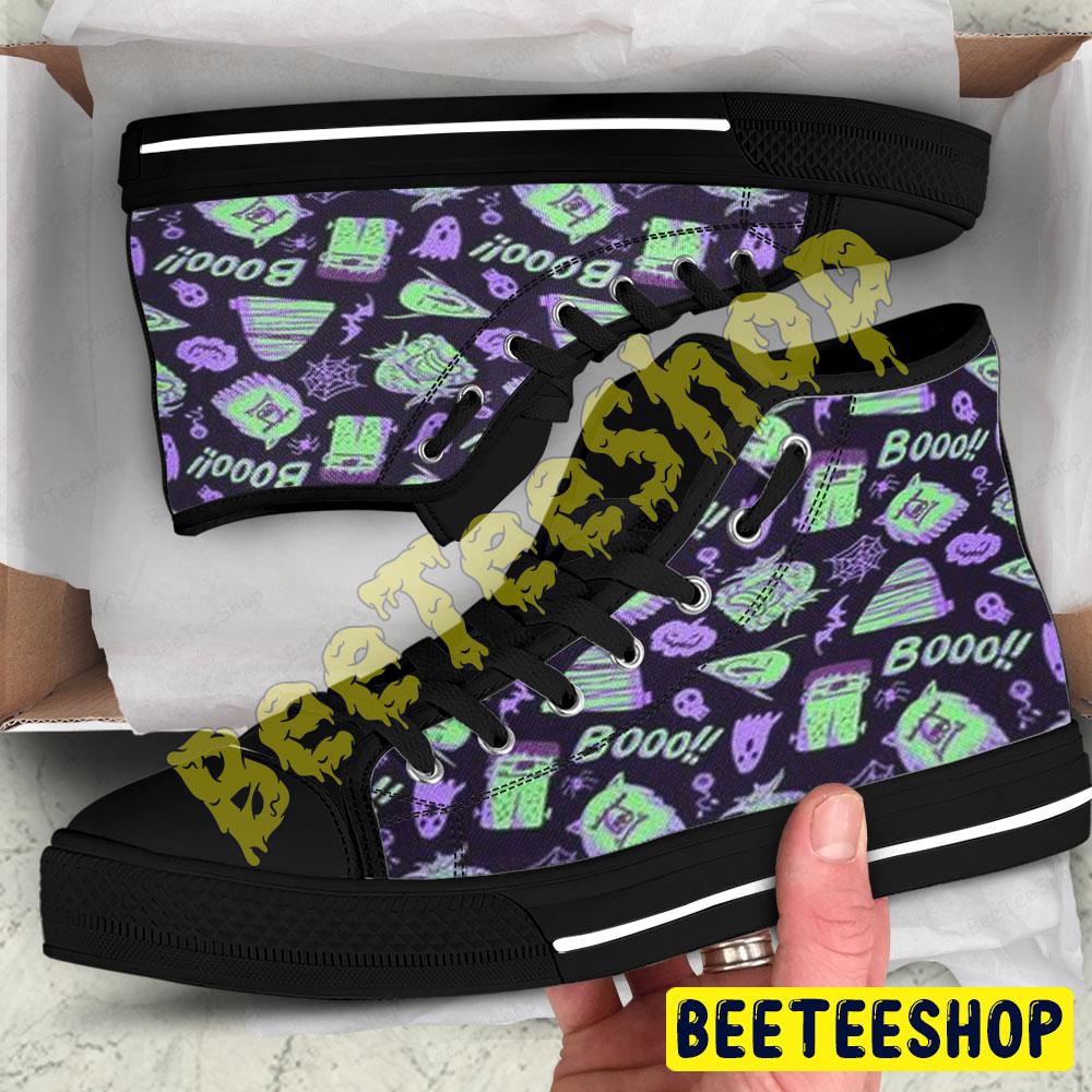 Cats Boos Halloween Pattern 2 Beeteeshop Adults High Top Canvas Shoes Cats Boos Halloween Pattern 2 Beeteeshop Adults High Top Canvas Shoes