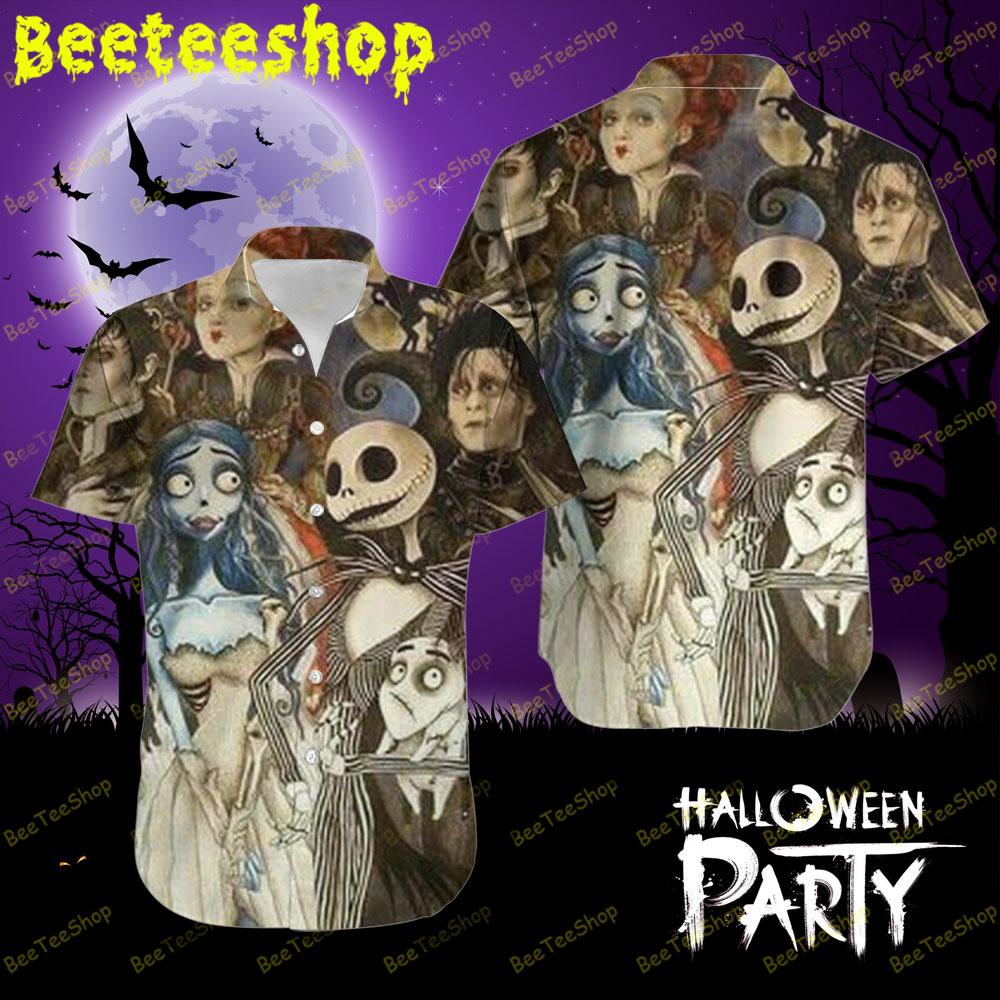 Corpse Bride And Halloween Characters Beeteeshop Hawaii Shirt Corpse Bride And Halloween Characters Beeteeshop Hawaii Shirt