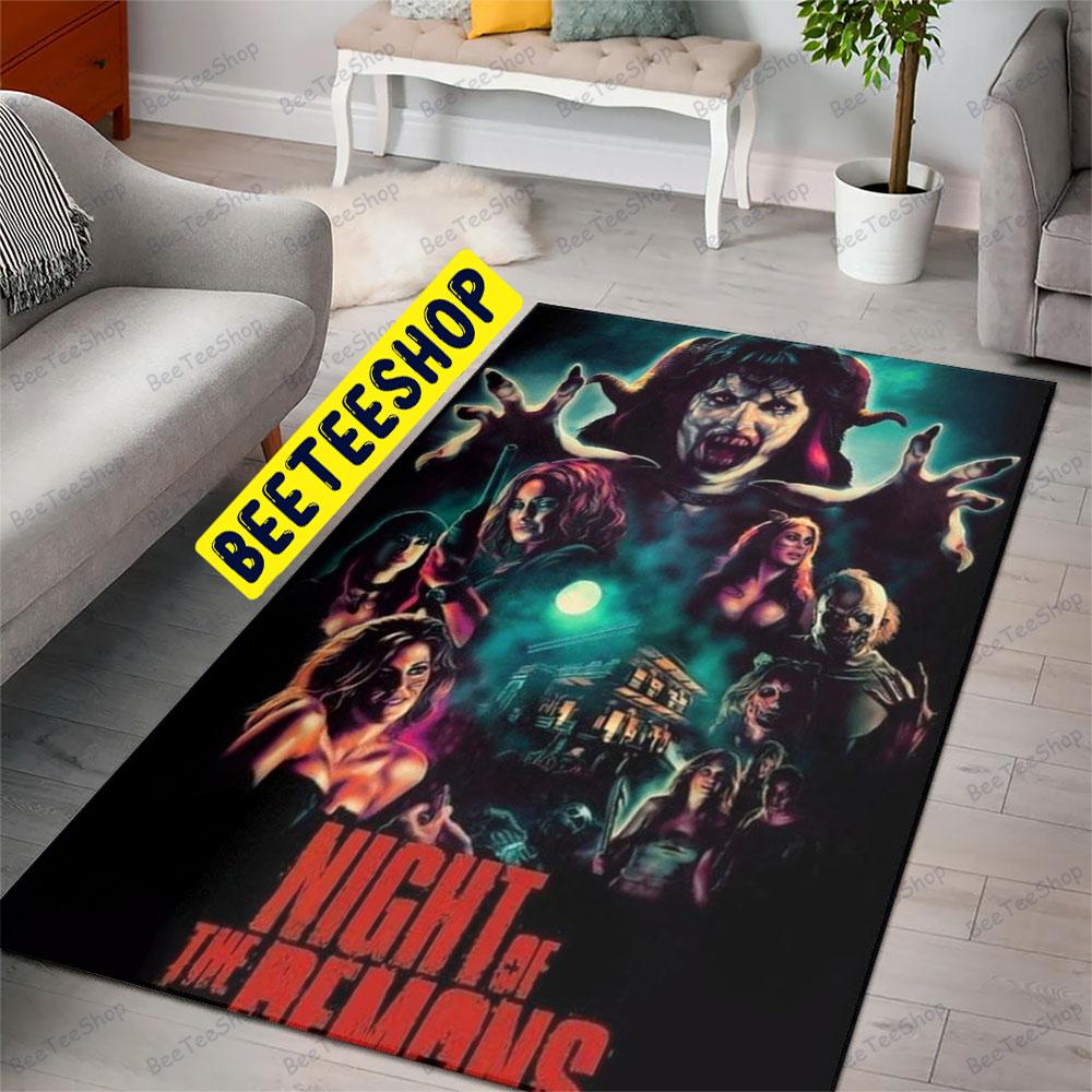 Dark Horror Night Of The Demons Halloween Beeteeshop Rug Rectangle Dark Horror Night Of The Demons Halloween Beeteeshop Rug Rectangle