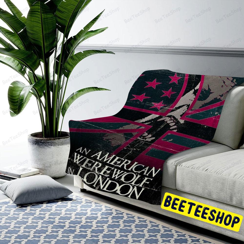 Flag An American Werewolf In London Halloween Beeteeshop US Cozy Blanket Flag An American Werewolf In London Halloween Beeteeshop US Cozy Blanket