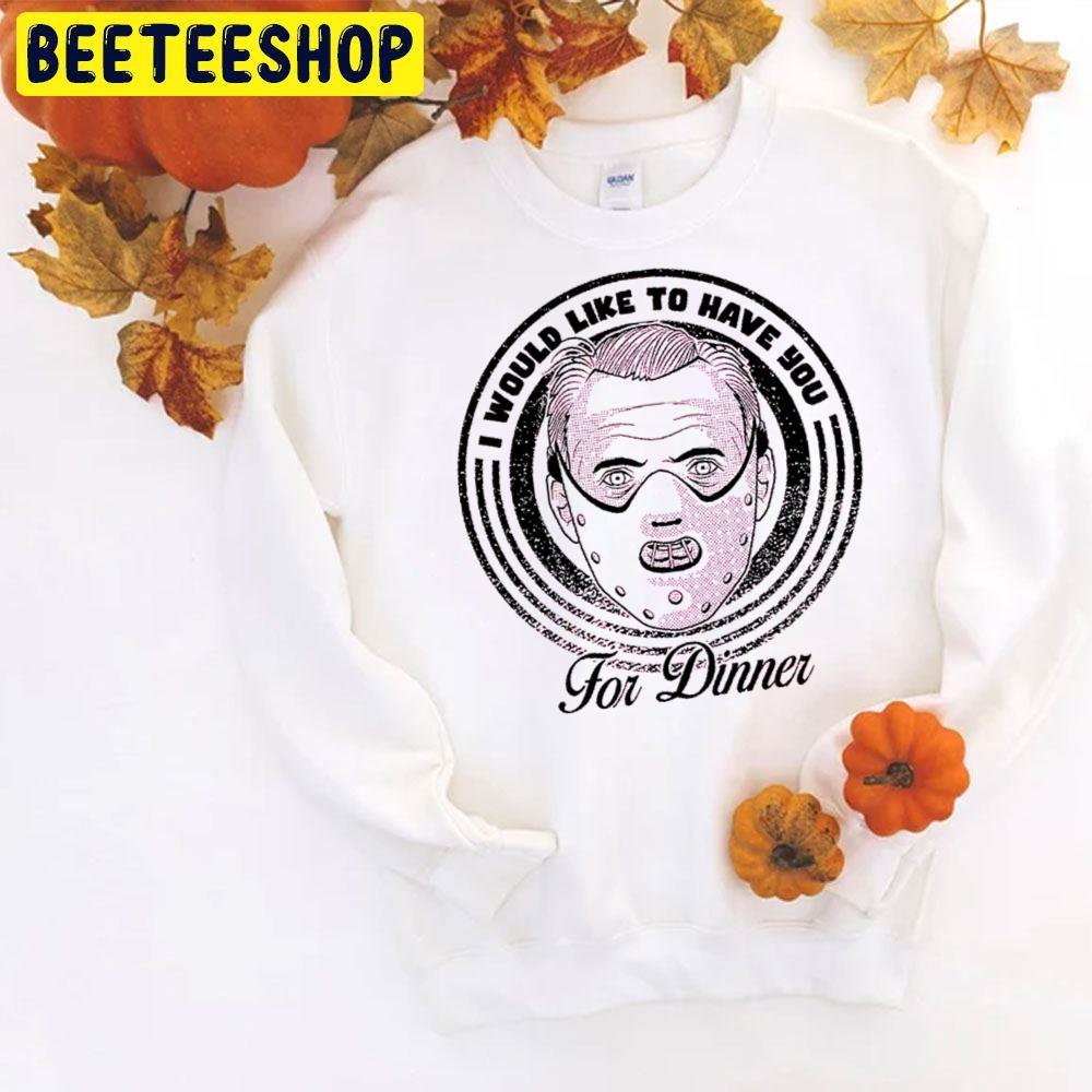 For Dinner Hannibal Lecter Halloween Beeteeshop Trending Unisex T-Shirt For Dinner Hannibal Lecter Halloween Beeteeshop Trending Unisex T-Shirt