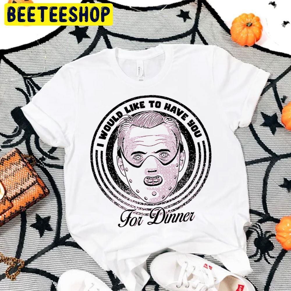 For Dinner Hannibal Lecter Halloween Beeteeshop Trending Unisex T-Shirt For Dinner Hannibal Lecter Halloween Beeteeshop Trending Unisex T-Shirt