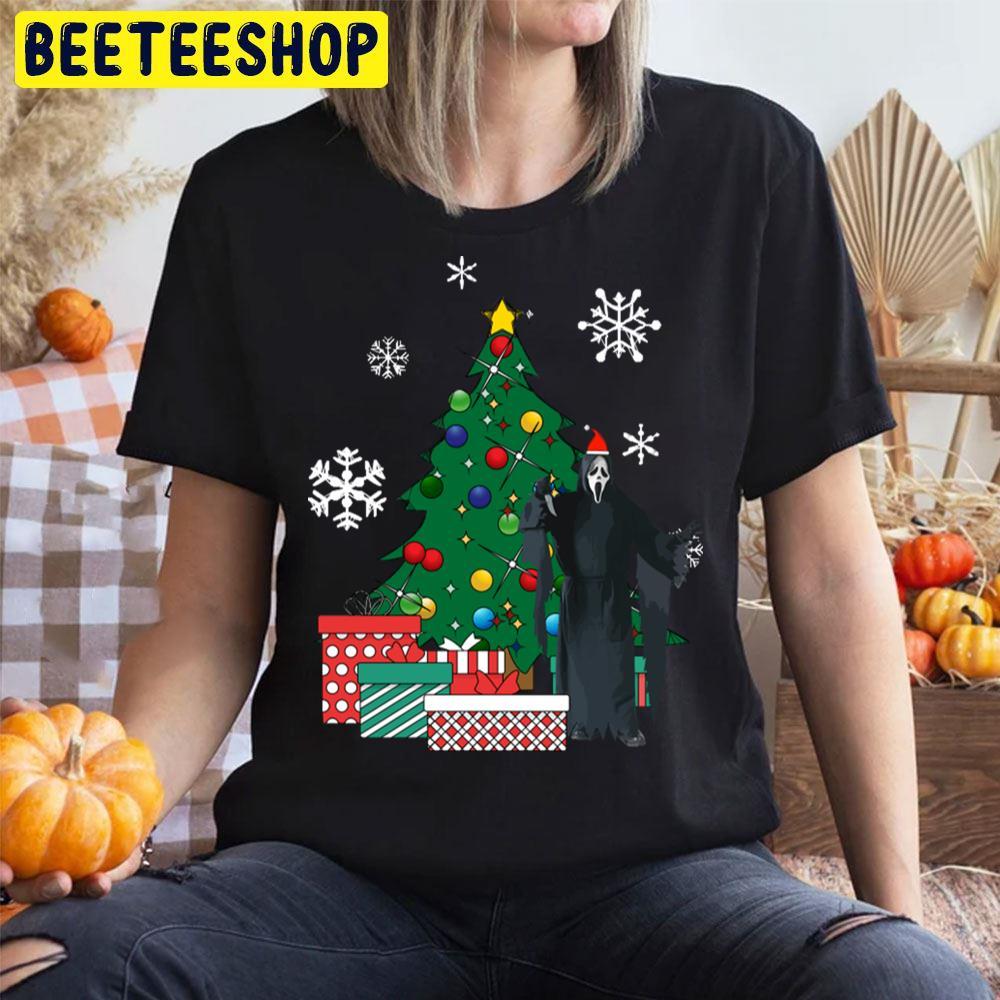 Ghostface Around The Christmas Tree Scream Halloween Beeteeshop Trending Unisex T-Shirt Ghostface Around The Christmas Tree Scream Halloween Beeteeshop Trending Unisex T-Shirt