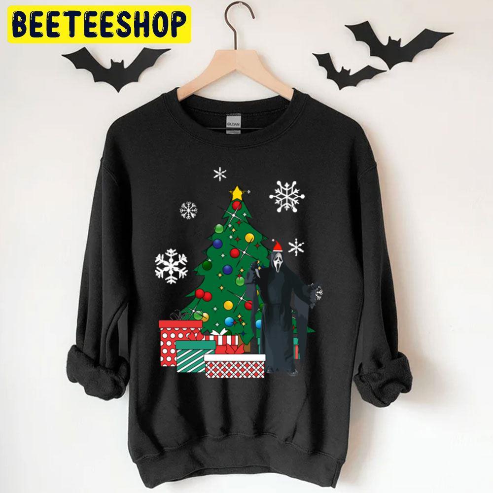 Ghostface Around The Christmas Tree Scream Halloween Beeteeshop Trending Unisex T-Shirt Ghostface Around The Christmas Tree Scream Halloween Beeteeshop Trending Unisex T-Shirt