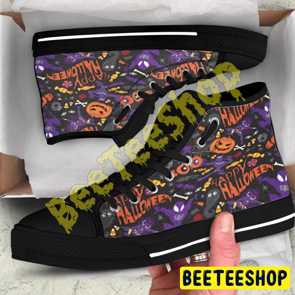 Ghosts Pumpkins Halloween Pattern 127 Beeteeshop Adults High Top Canvas Shoes Ghosts Pumpkins Halloween Pattern 127 Beeteeshop Adults High Top Canvas Shoes