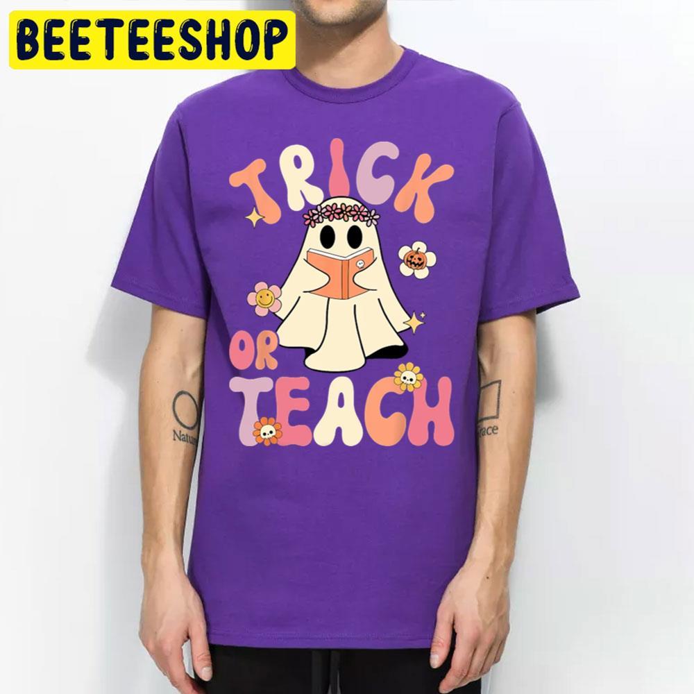 Groovy Halloween Trick Or Teach Ghostface Beeteeshop Trending Unisex T-Shirt Groovy Halloween Trick Or Teach Ghostface Beeteeshop Trending Unisex T-Shirt