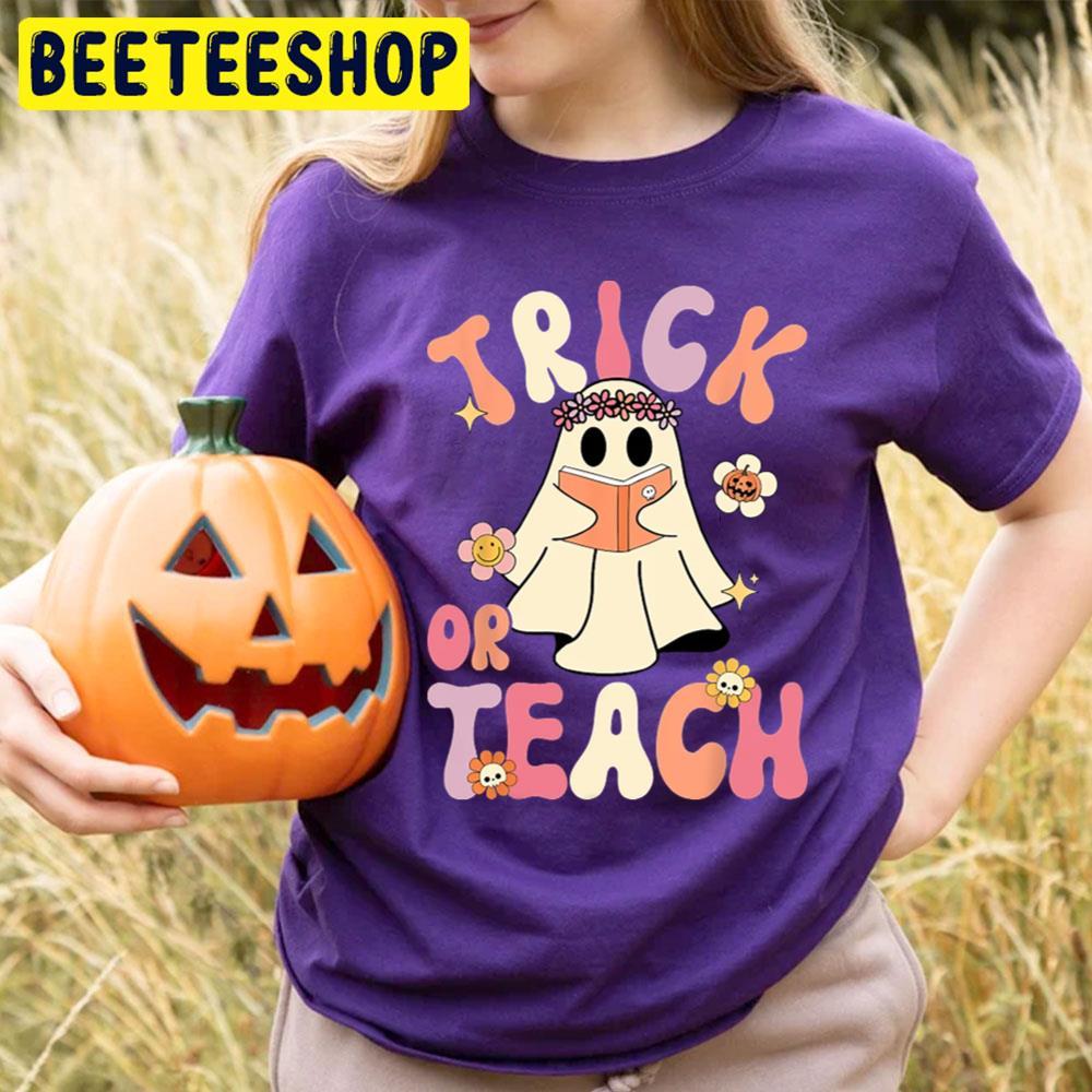 Groovy Halloween Trick Or Teach Ghostface Beeteeshop Trending Unisex T-Shirt Groovy Halloween Trick Or Teach Ghostface Beeteeshop Trending Unisex T-Shirt