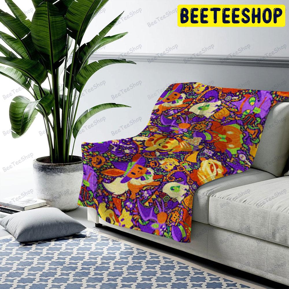Halloween Pattern 105 Beeteeshop US Cozy Blanket Halloween Pattern 105 Beeteeshop US Cozy Blanket