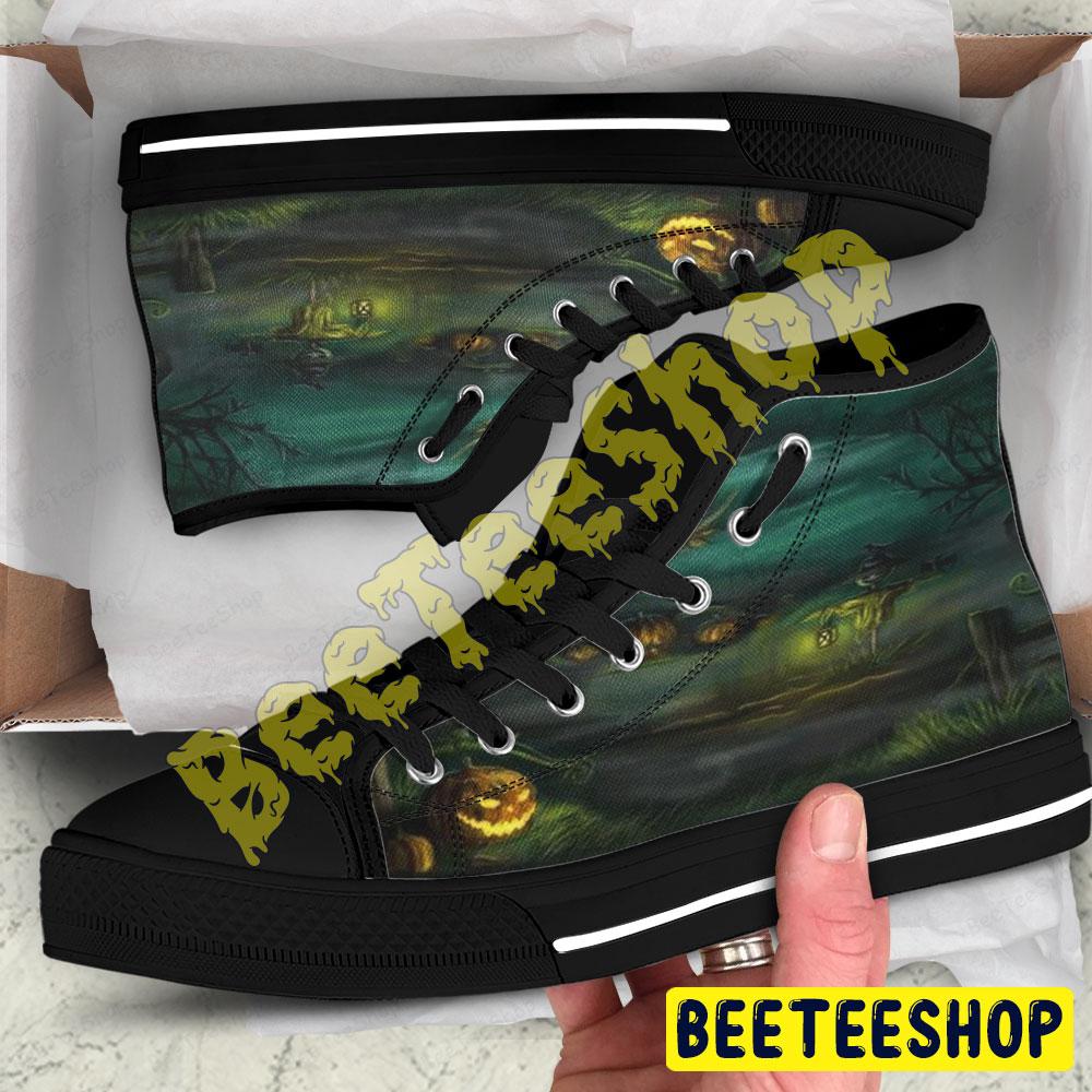Halloween Pattern 250 Beeteeshop Adults High Top Canvas Shoes Halloween Pattern 250 Beeteeshop Adults High Top Canvas Shoes