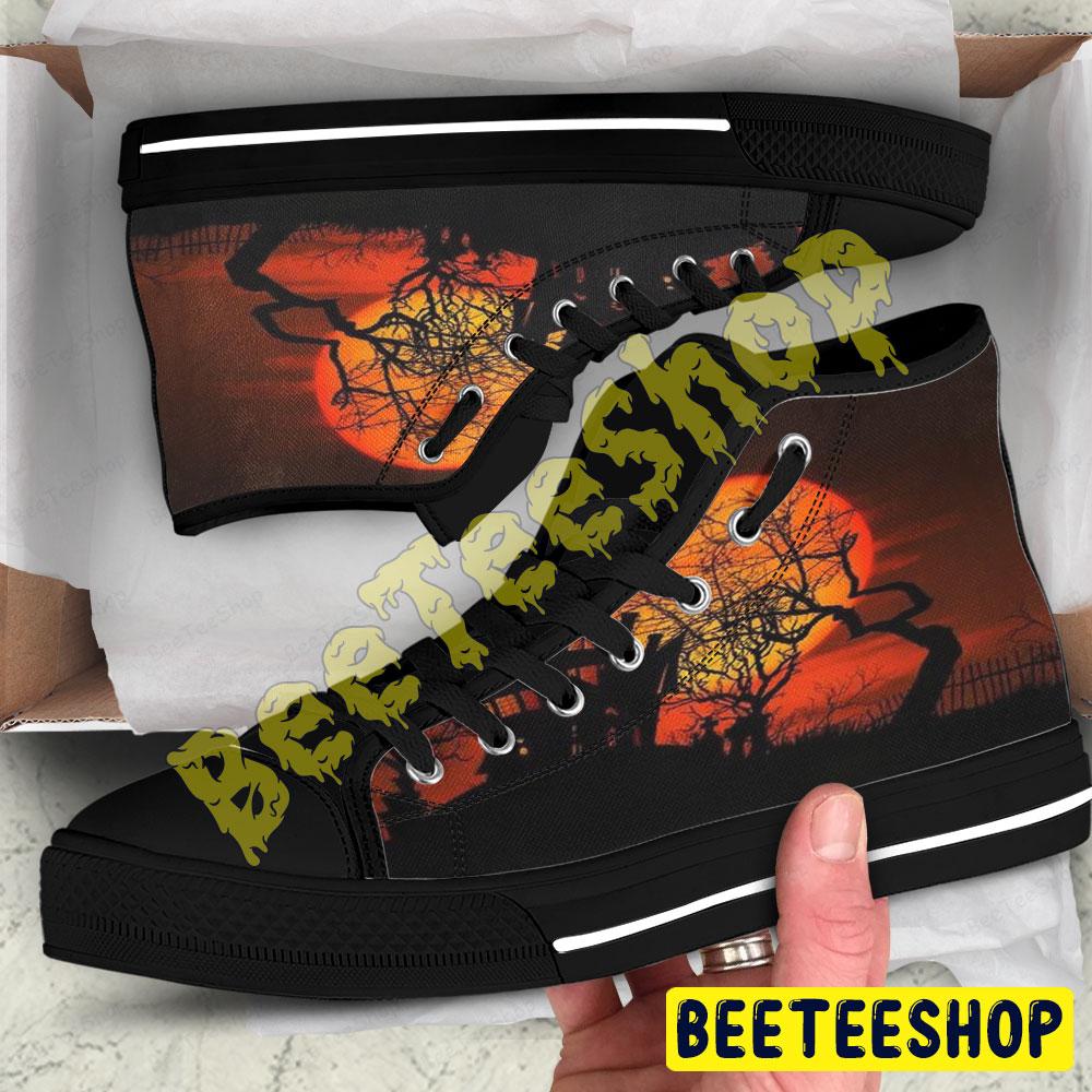 Halloween Pattern 315 Beeteeshop Adults High Top Canvas Shoes Halloween Pattern 315 Beeteeshop Adults High Top Canvas Shoes