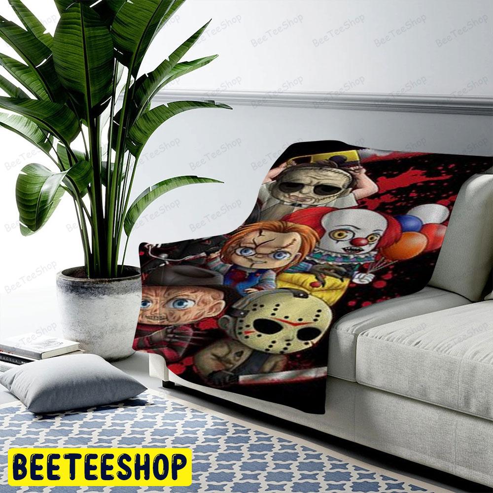 Horror Characters Halloween Pattern Beeteeshop US Cozy Blanket Horror Characters Halloween Pattern Beeteeshop US Cozy Blanket