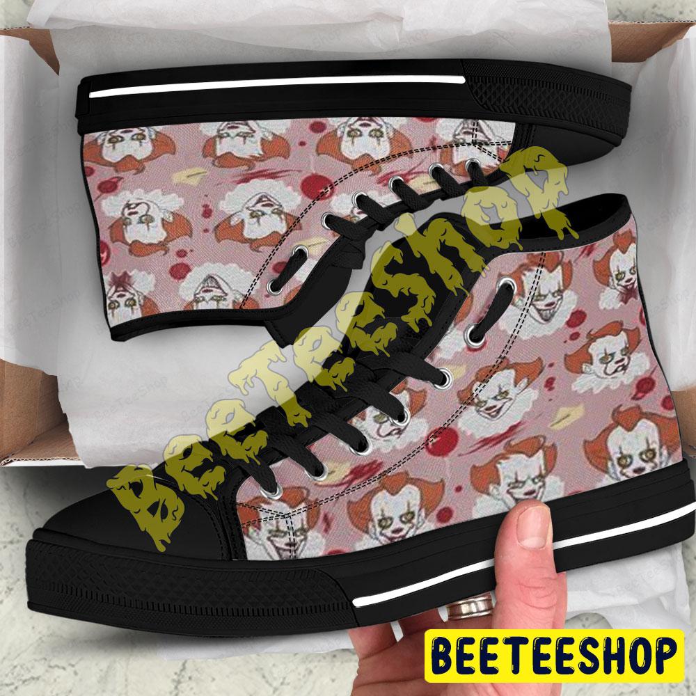 Icon Face Clown It Halloween Beeteeshop Adults High Top Canvas Shoes Icon Face Clown It Halloween Beeteeshop Adults High Top Canvas Shoes