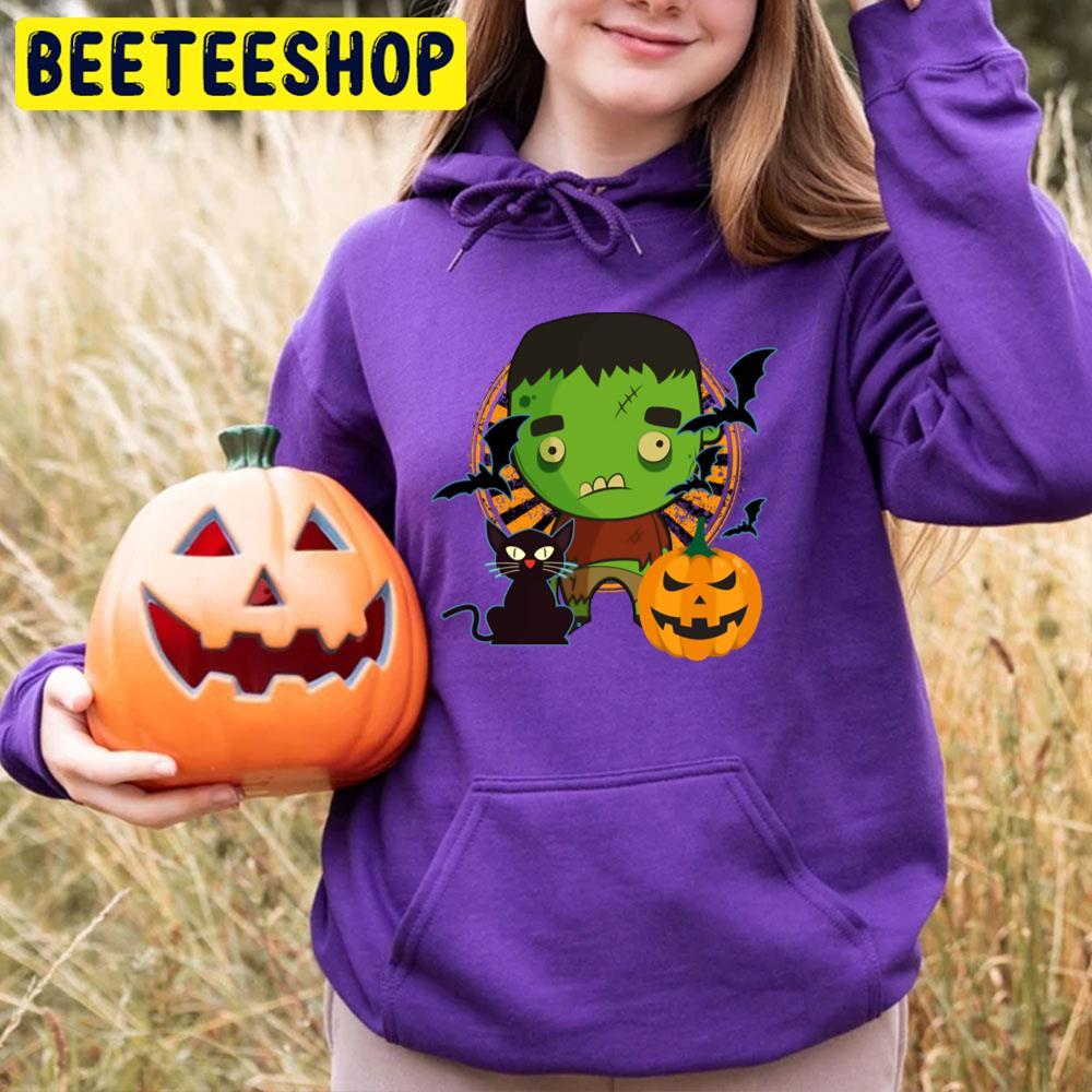 Monster Cat Pumpkin Bats Halloween Frankenstein Beeteeshop Trending Unisex T-Shirt Monster Cat Pumpkin Bats Halloween Frankenstein Beeteeshop Trending Unisex T-Shirt
