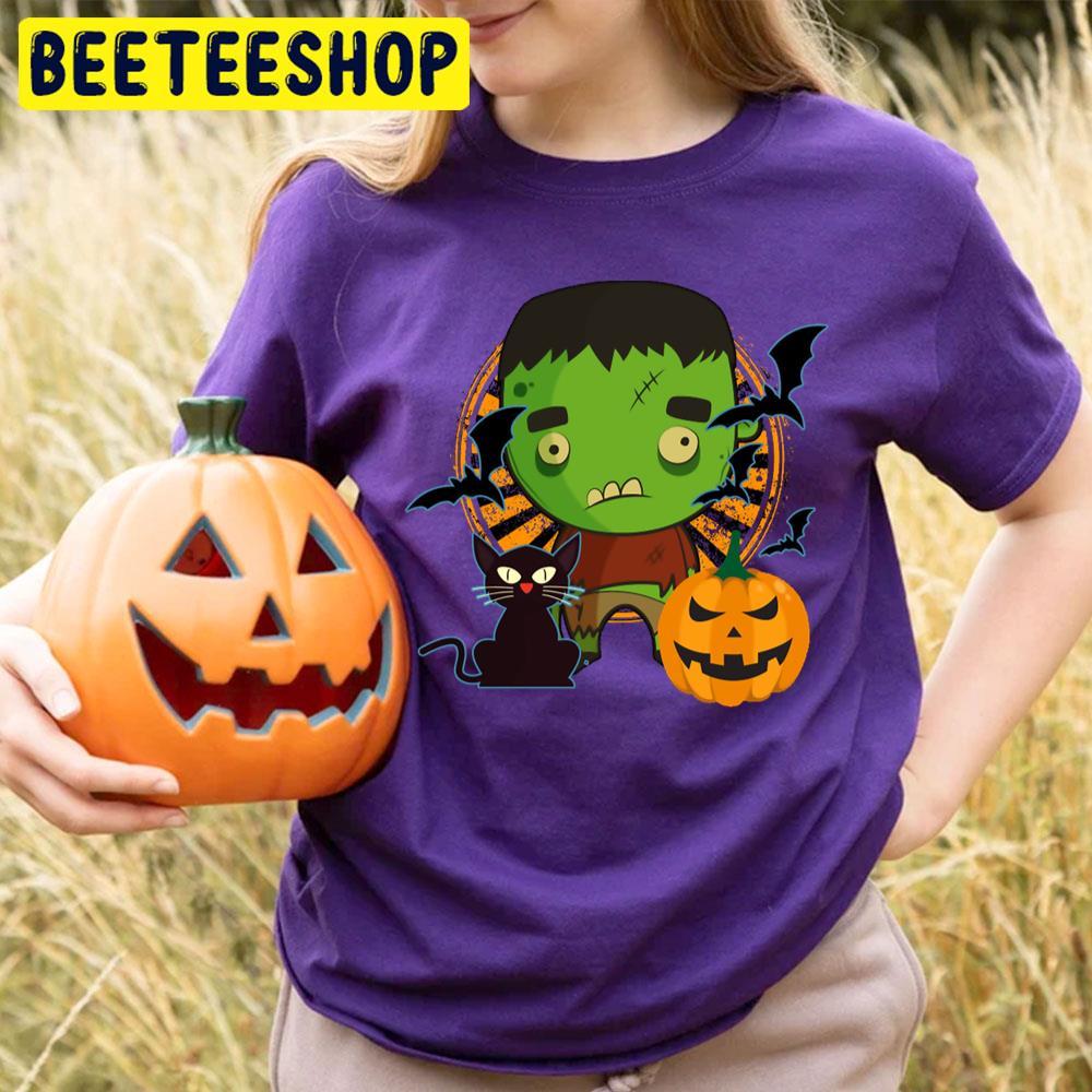 Monster Cat Pumpkin Bats Halloween Frankenstein Beeteeshop Trending Unisex T-Shirt Monster Cat Pumpkin Bats Halloween Frankenstein Beeteeshop Trending Unisex T-Shirt