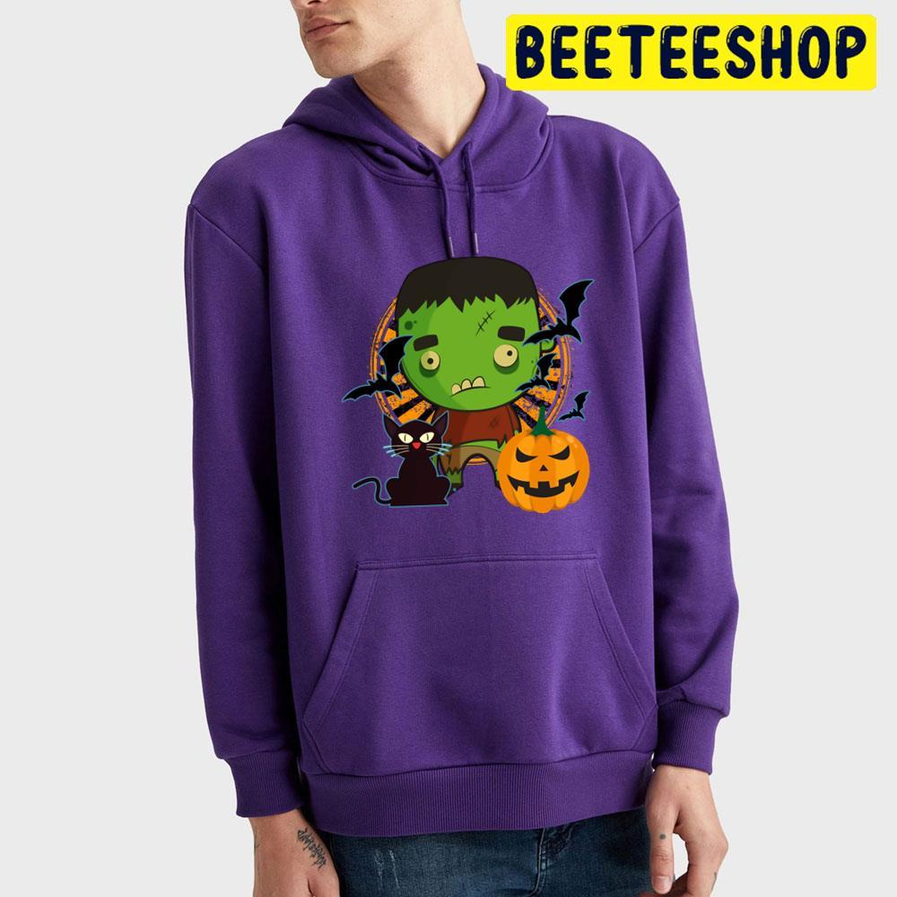 Monster Cat Pumpkin Bats Halloween Frankenstein Beeteeshop Trending Unisex T-Shirt Monster Cat Pumpkin Bats Halloween Frankenstein Beeteeshop Trending Unisex T-Shirt