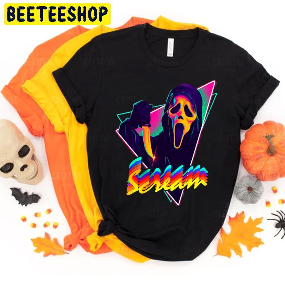 Neon Style What's Your Favorite Scary Movie Scream Halloween Beeteeshop Trending Unisex T-Shirt Neon Style What's Your Favorite Scary Movie Scream Halloween Beeteeshop Trending Unisex T-Shirt