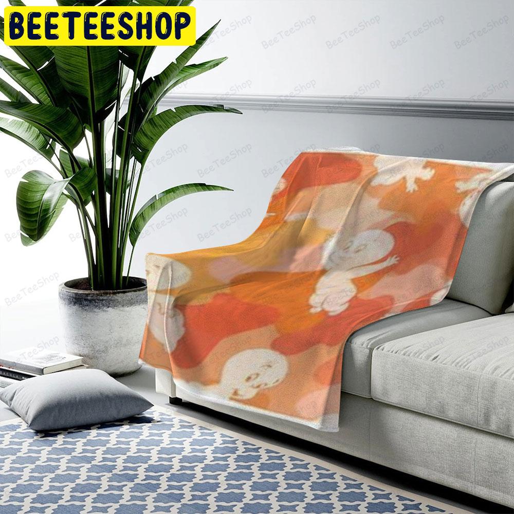 Orange Art Casper Halloween Beeteeshop US Cozy Blanket Orange Art Casper Halloween Beeteeshop US Cozy Blanket