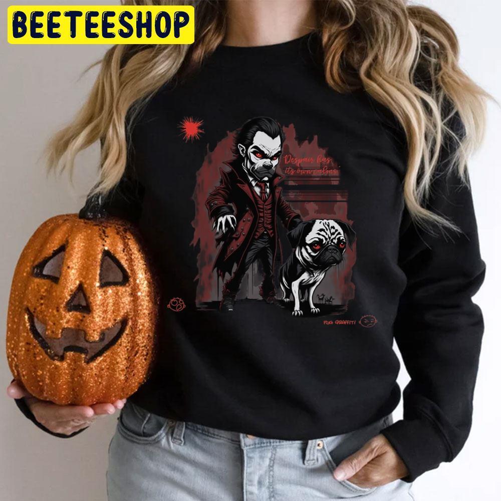 Pug And Dracula Graffiti Happy Halloween Beeteeshop Trending Unisex T-Shirt Pug And Dracula Graffiti Happy Halloween Beeteeshop Trending Unisex T-Shirt