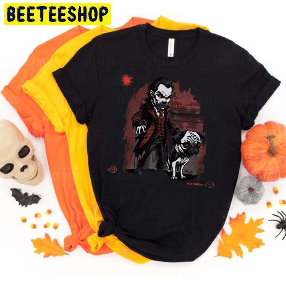 Pug And Dracula Graffiti Happy Halloween Beeteeshop Trending Unisex T-Shirt Pug And Dracula Graffiti Happy Halloween Beeteeshop Trending Unisex T-Shirt