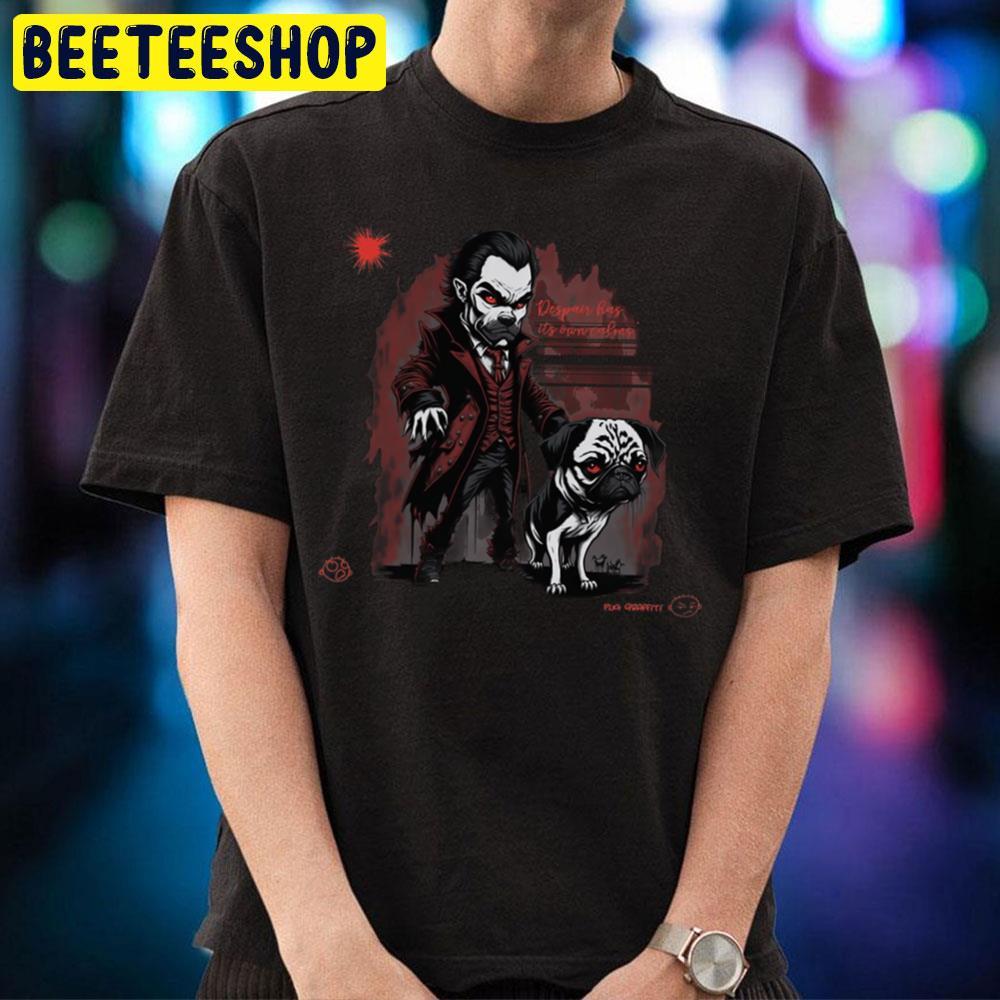 Pug And Dracula Graffiti Happy Halloween Beeteeshop Trending Unisex T-Shirt Pug And Dracula Graffiti Happy Halloween Beeteeshop Trending Unisex T-Shirt