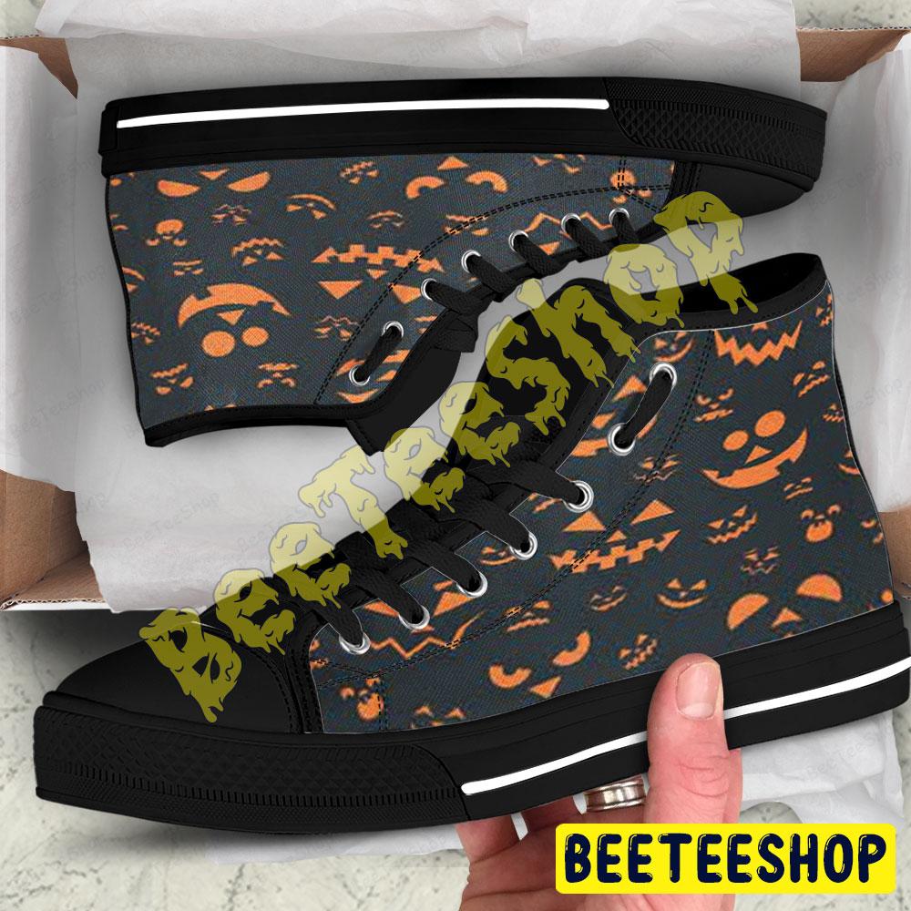 Pumpkins Halloween Pattern 017 Beeteeshop Adults High Top Canvas Shoes Pumpkins Halloween Pattern 017 Beeteeshop Adults High Top Canvas Shoes