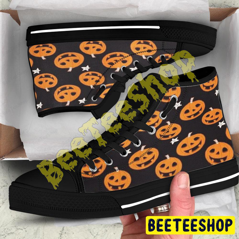 Pumpkins Halloween Pattern 065 Beeteeshop Adults High Top Canvas Shoes Pumpkins Halloween Pattern 065 Beeteeshop Adults High Top Canvas Shoes