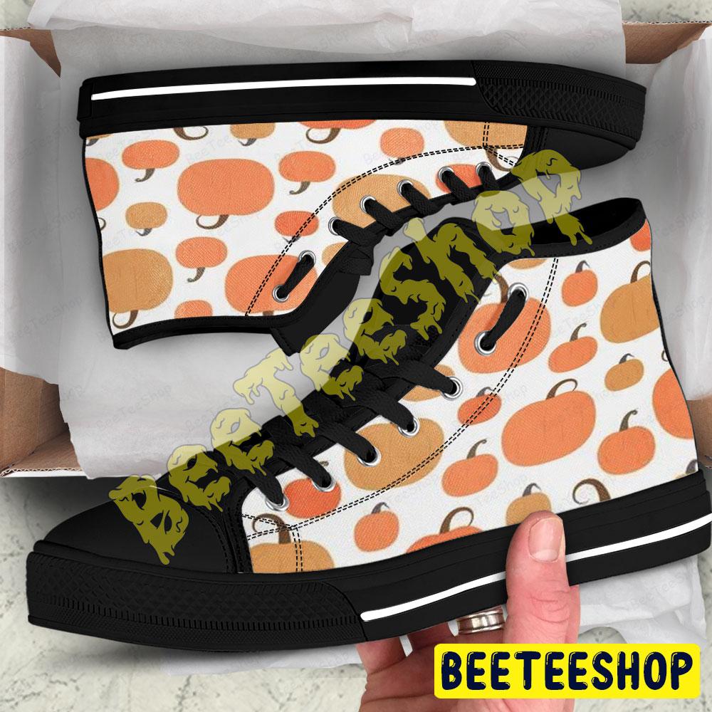 Pumpkins Halloween Pattern 097 Beeteeshop Adults High Top Canvas Shoes Pumpkins Halloween Pattern 097 Beeteeshop Adults High Top Canvas Shoes