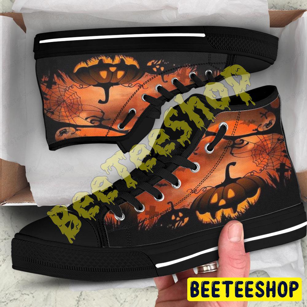 Pumpkins Halloween Pattern 159 Beeteeshop Adults High Top Canvas Shoes Pumpkins Halloween Pattern 159 Beeteeshop Adults High Top Canvas Shoes