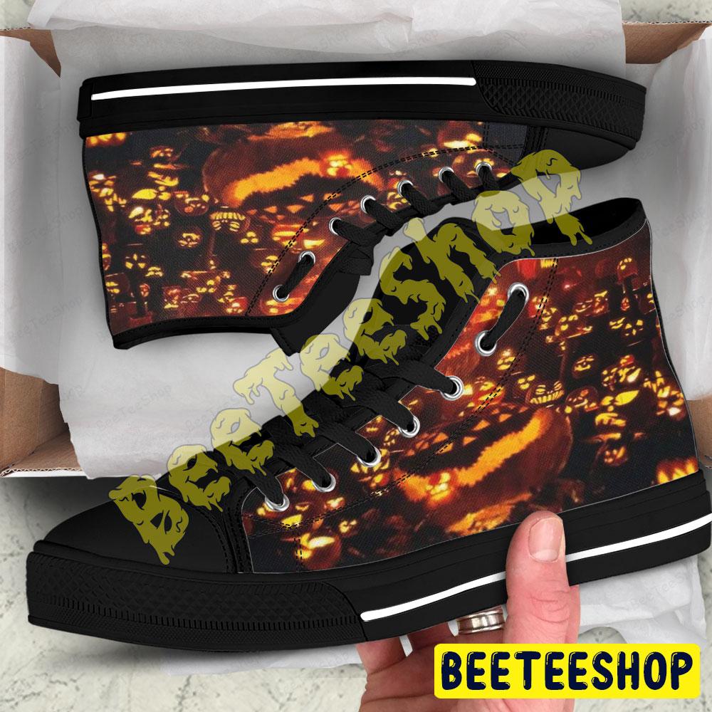Pumpkins Halloween Pattern 408 Beeteeshop Adults High Top Canvas Shoes Pumpkins Halloween Pattern 408 Beeteeshop Adults High Top Canvas Shoes