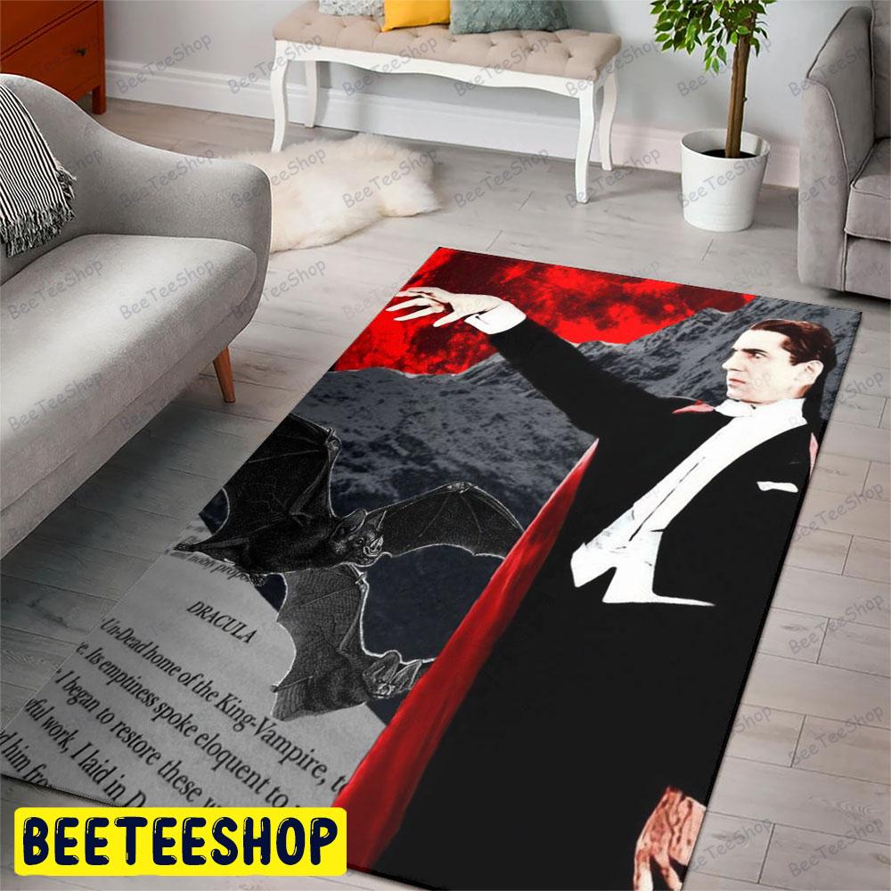 Red Moon Dracula Halloween Beeteeshop Rug Rectangle Red Moon Dracula Halloween Beeteeshop Rug Rectangle