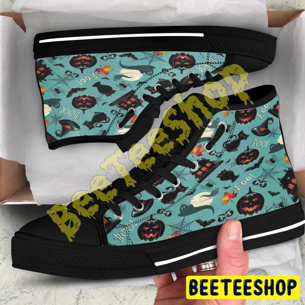 Spiders Bats Cats Ghosts Pumpkins Halloween Pattern 164 Beeteeshop Adults High Top Canvas Shoes Spiders Bats Cats Ghosts Pumpkins Halloween Pattern 164 Beeteeshop Adults High Top Canvas Shoes
