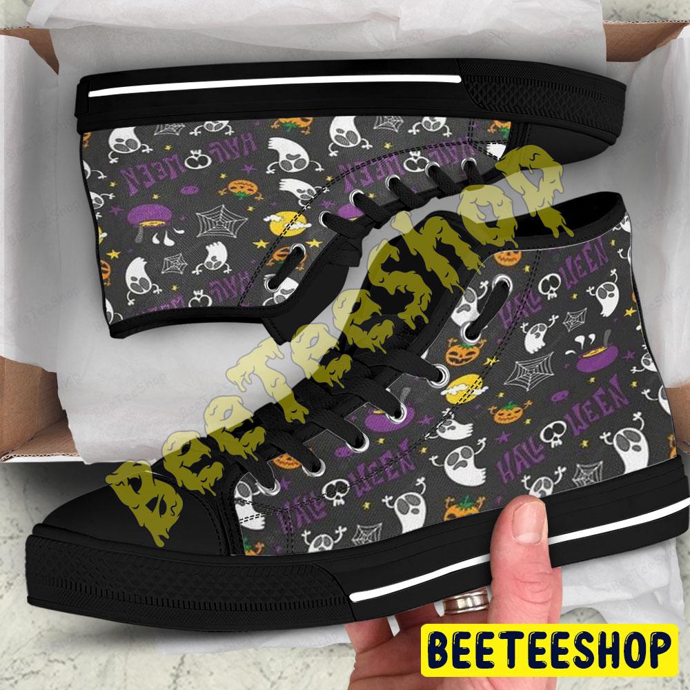 Spiders Ghosts Pumpkins Halloween Pattern 332 Beeteeshop Adults High Top Canvas Shoes Spiders Ghosts Pumpkins Halloween Pattern 332 Beeteeshop Adults High Top Canvas Shoes