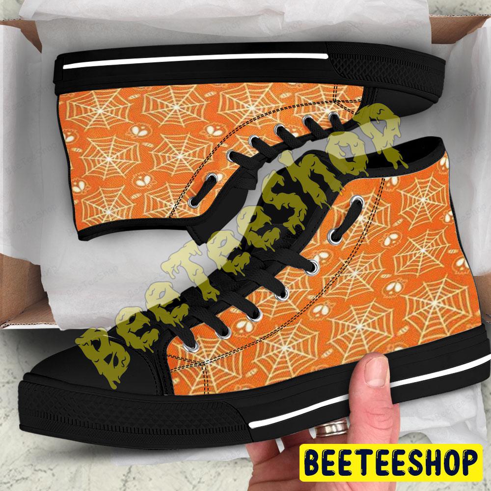 Spiders Halloween Pattern 231 Beeteeshop Adults High Top Canvas Shoes Spiders Halloween Pattern 231 Beeteeshop Adults High Top Canvas Shoes