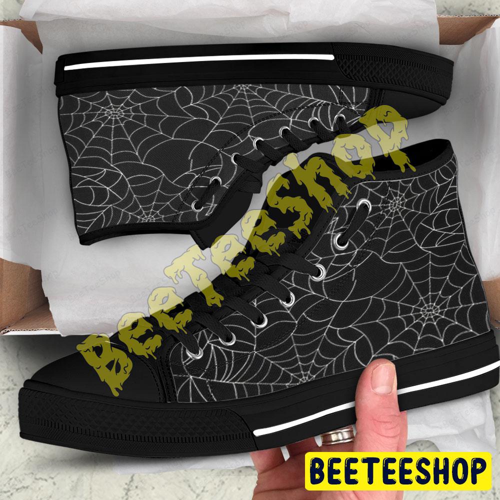 Spiders Halloween Pattern 233 Beeteeshop Adults High Top Canvas Shoes Spiders Halloween Pattern 233 Beeteeshop Adults High Top Canvas Shoes