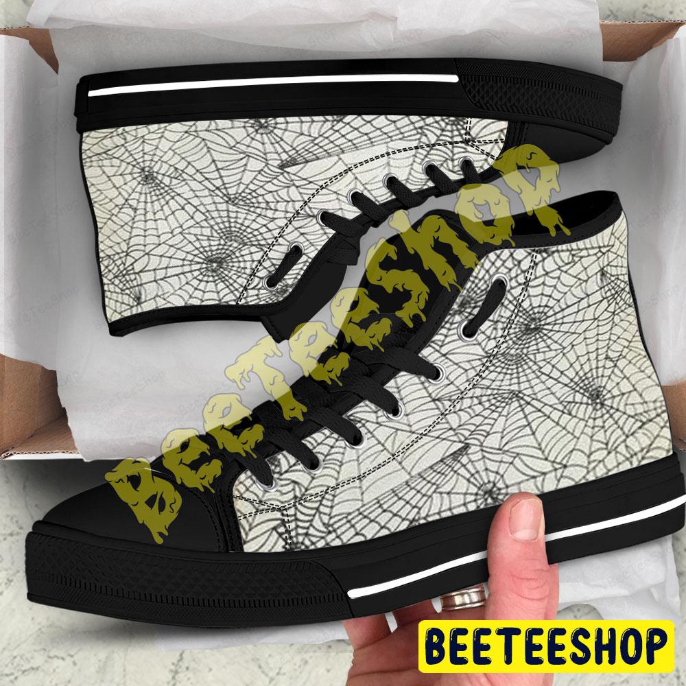 Spiders Halloween Pattern 410 Beeteeshop Adults High Top Canvas Shoes Spiders Halloween Pattern 410 Beeteeshop Adults High Top Canvas Shoes