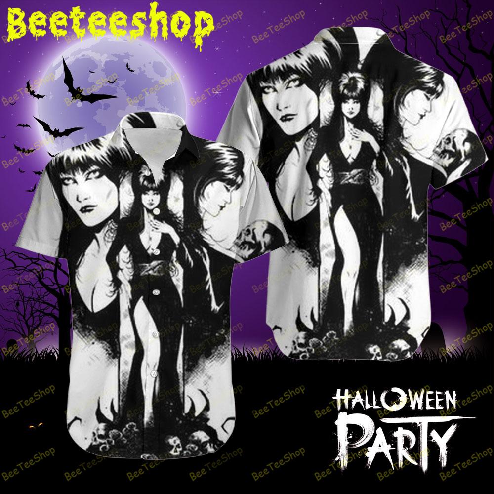 White Black Art Elvira Mistress Of The Dark Halloween Beeteeshop Hawaii Shirt White Black Art Elvira Mistress Of The Dark Halloween Beeteeshop Hawaii Shirt