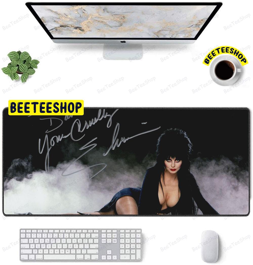 White Signature Elvira Mistress Of The Dark Halloween Beeteeshop Mouse Pad White Signature Elvira Mistress Of The Dark Halloween Beeteeshop Mouse Pad