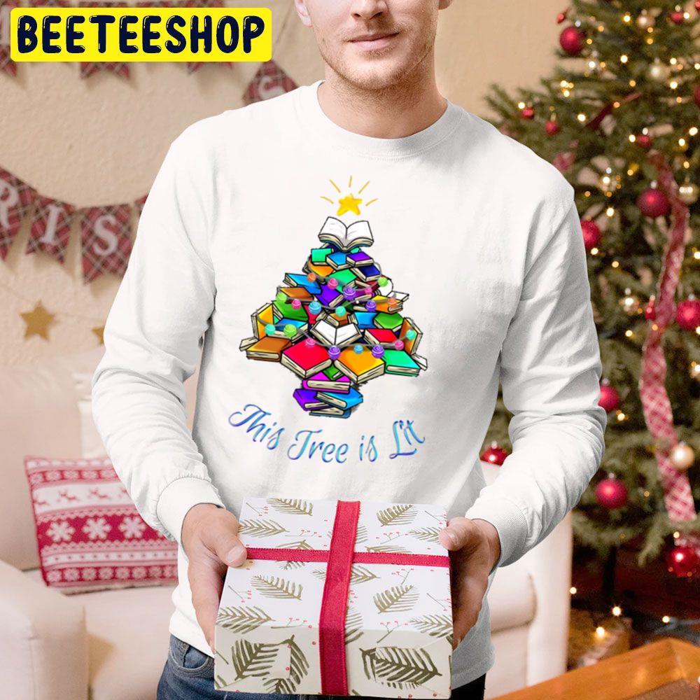 A Christmas Tree Of Books That's Lit Beeteeshop Trending Unisex Hoodie A Christmas Tree Of Books That's Lit Beeteeshop Trending Unisex Hoodie
