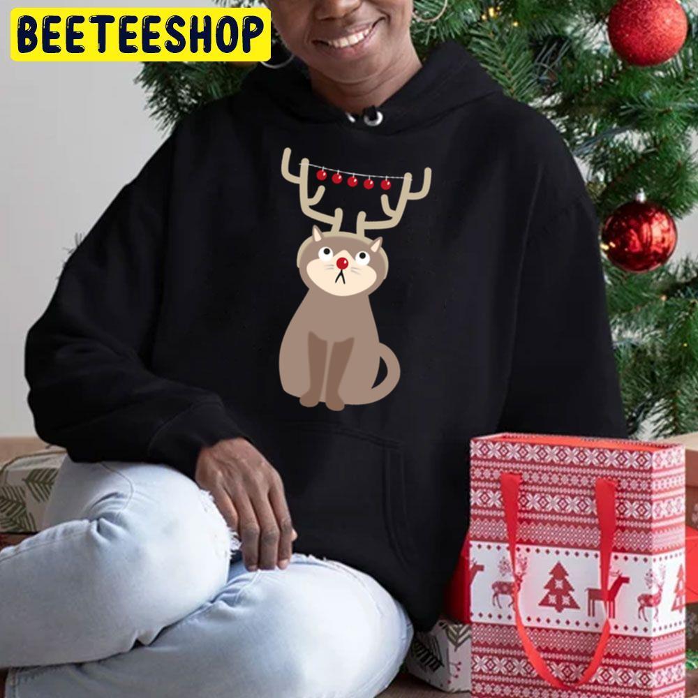 Antler Cat With Shiny Christmas Balls Beeteeshop Trending Unisex Sweatshirt Antler Cat With Shiny Christmas Balls Beeteeshop Trending Unisex Sweatshirt