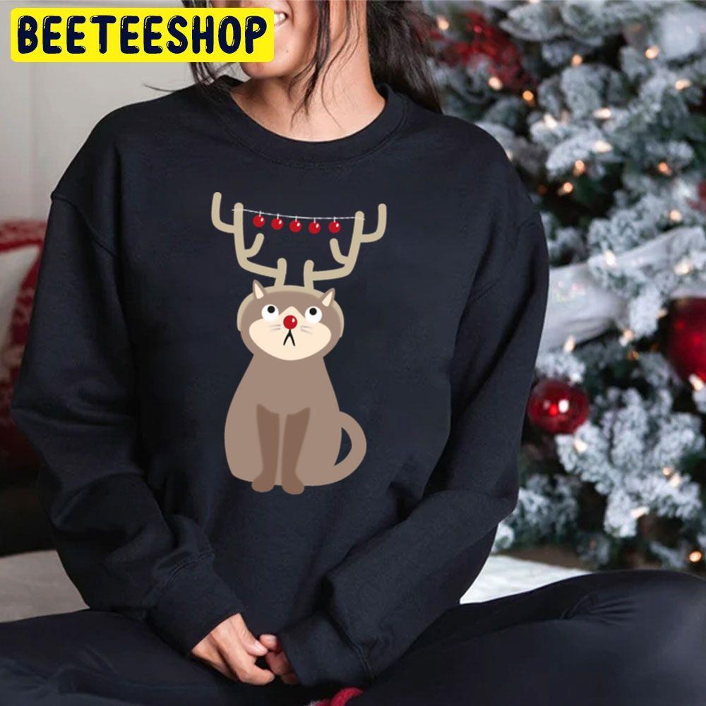 Antler Cat With Shiny Christmas Balls Beeteeshop Trending Unisex Sweatshirt Antler Cat With Shiny Christmas Balls Beeteeshop Trending Unisex Sweatshirt