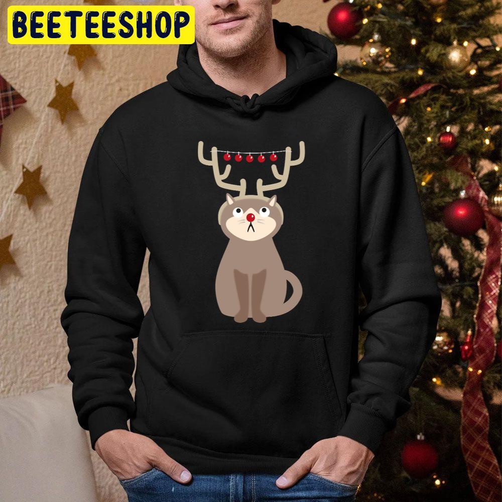 Antler Cat With Shiny Christmas Balls Beeteeshop Trending Unisex Sweatshirt Antler Cat With Shiny Christmas Balls Beeteeshop Trending Unisex Sweatshirt