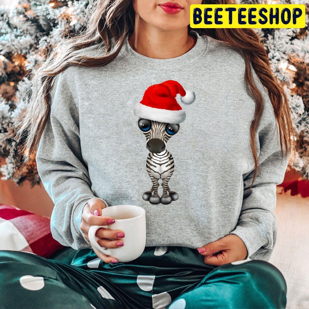 Baby Zebra Wearing A Santa Hat Christmas Beeteeshop Trending Unisex Hoodie Baby Zebra Wearing A Santa Hat Christmas Beeteeshop Trending Unisex Hoodie