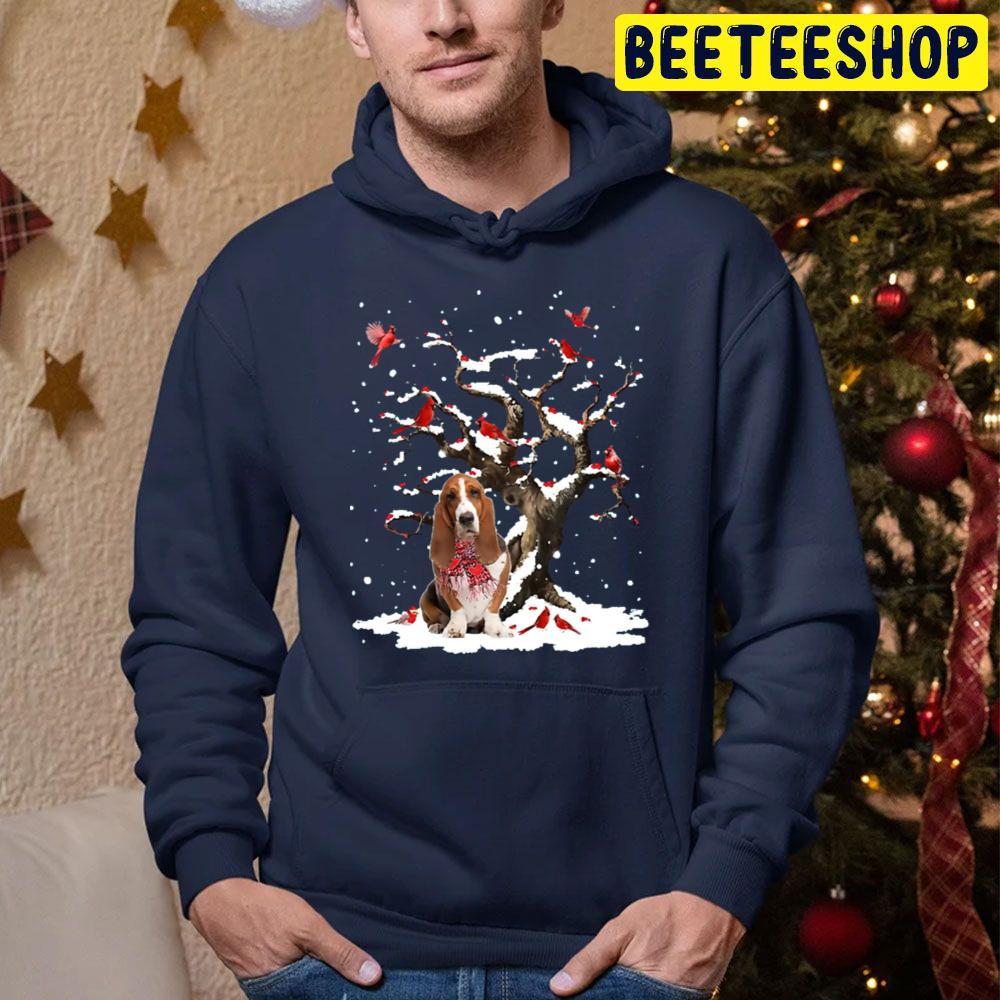 Basset Hound Scarf Cardinal Snow Christmas Beeteeshop Trending Unisex Sweatshirt Basset Hound Scarf Cardinal Snow Christmas Beeteeshop Trending Unisex Sweatshirt