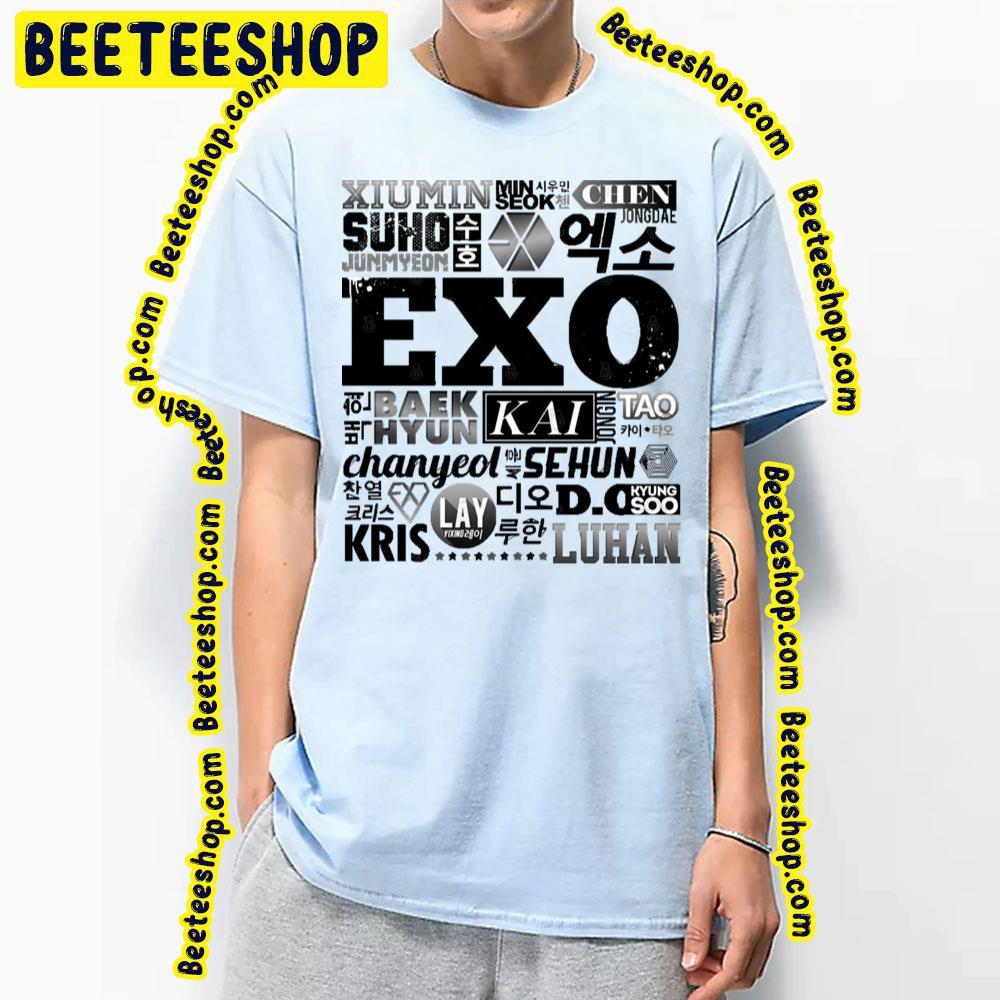 Black Font Collage Exo Unisex T-Shirt Black Font Collage Exo Unisex T-Shirt