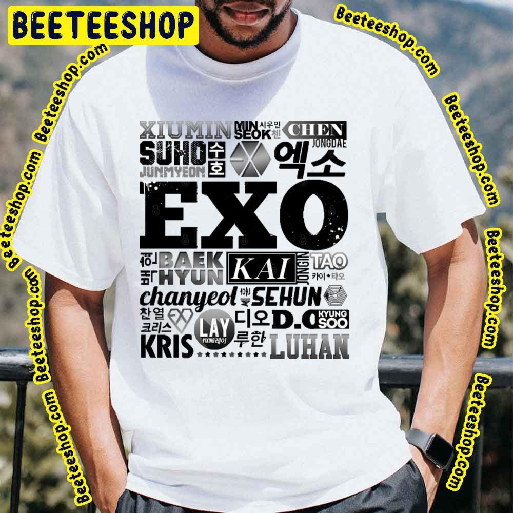 Black Font Collage Exo Unisex T-Shirt Black Font Collage Exo Unisex T-Shirt