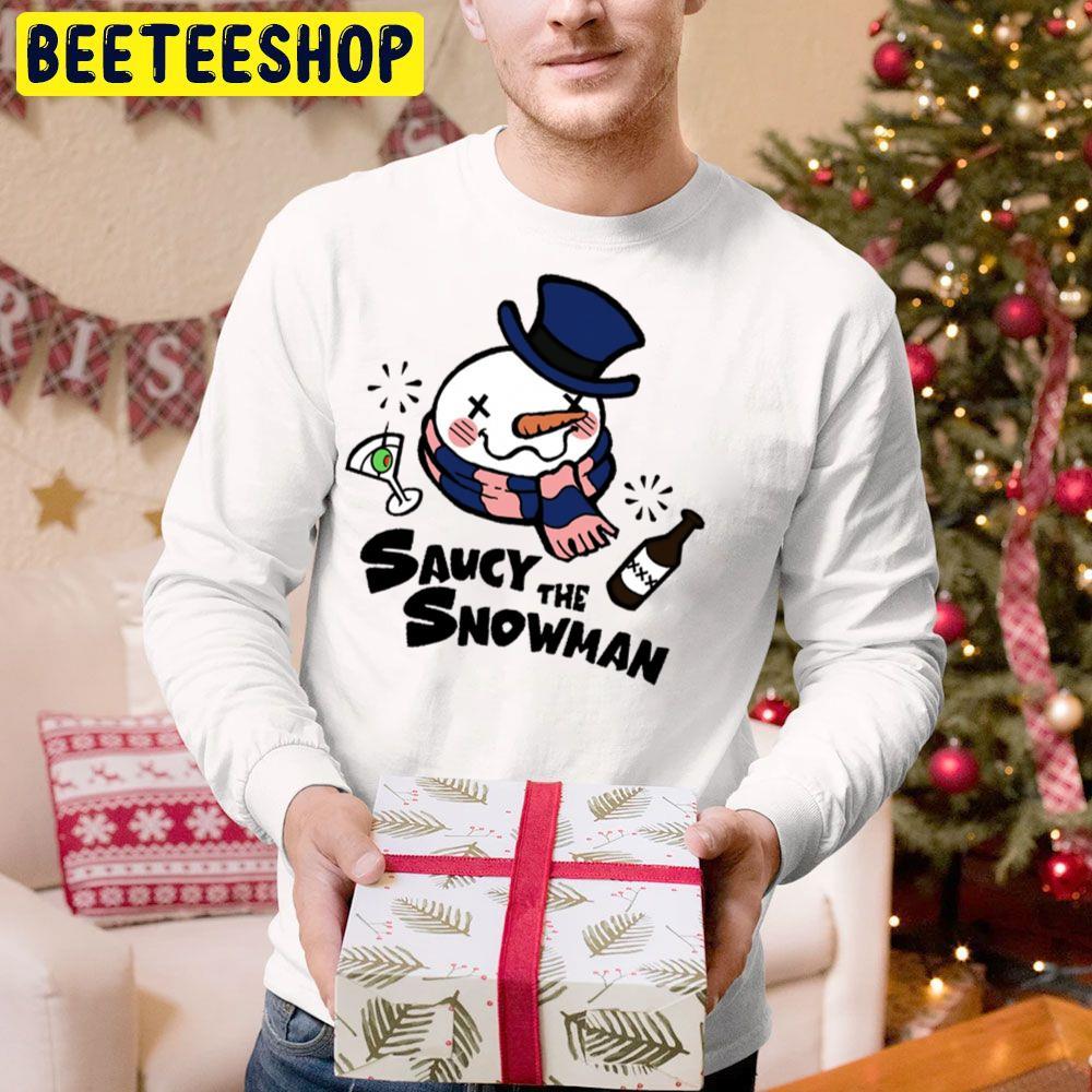 Black Text Saucy Frosty The Snowman Christmas Beeteeshop Trending Unisex Hoodie Black Text Saucy Frosty The Snowman Christmas Beeteeshop Trending Unisex Hoodie