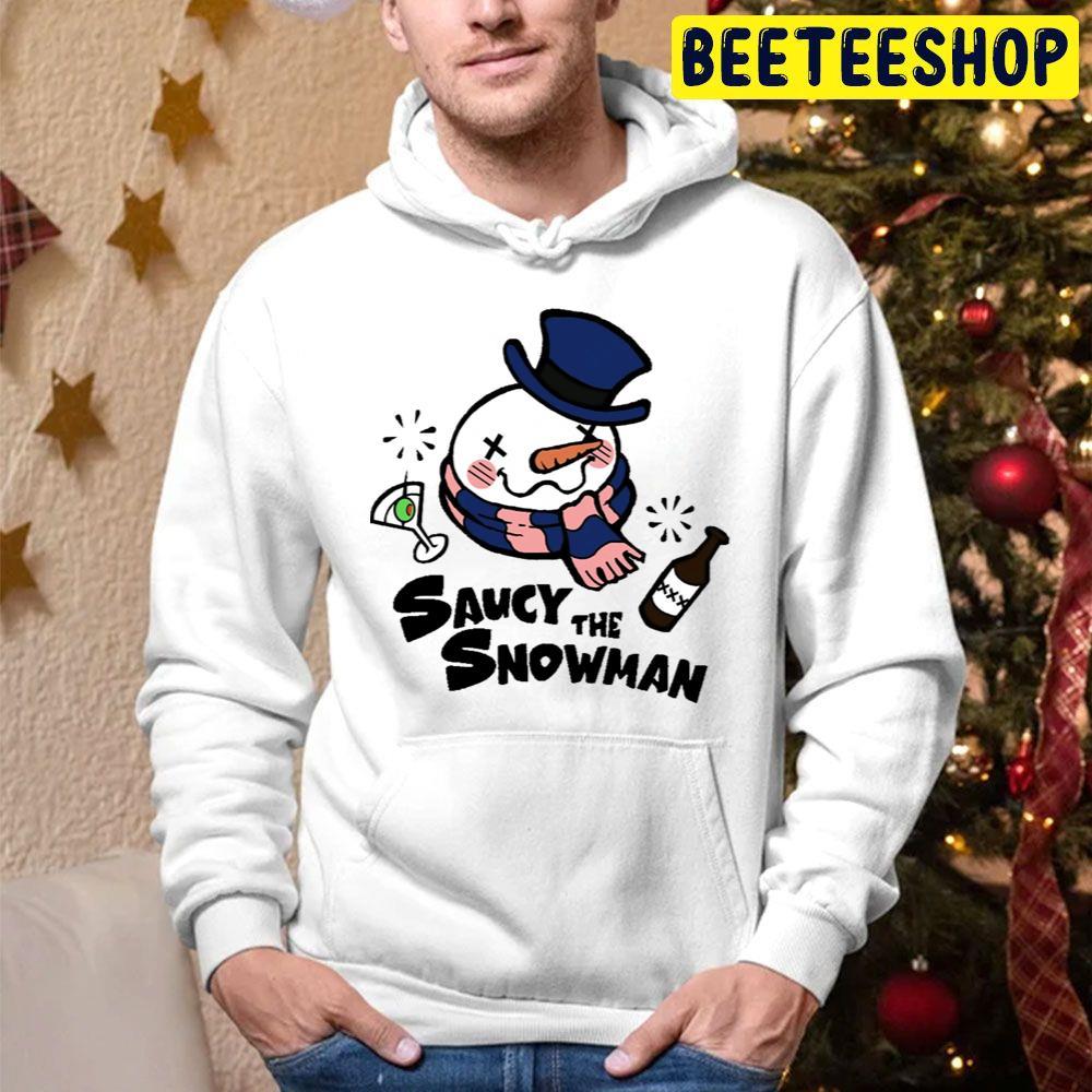 Black Text Saucy Frosty The Snowman Christmas Beeteeshop Trending Unisex Hoodie Black Text Saucy Frosty The Snowman Christmas Beeteeshop Trending Unisex Hoodie