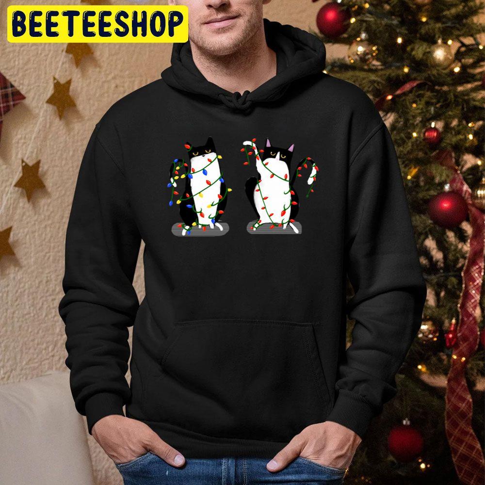 Cats Playing With The Christmas Lights Beeteeshop Trending Unisex Sweatshirt Cats Playing With The Christmas Lights Beeteeshop Trending Unisex Sweatshirt