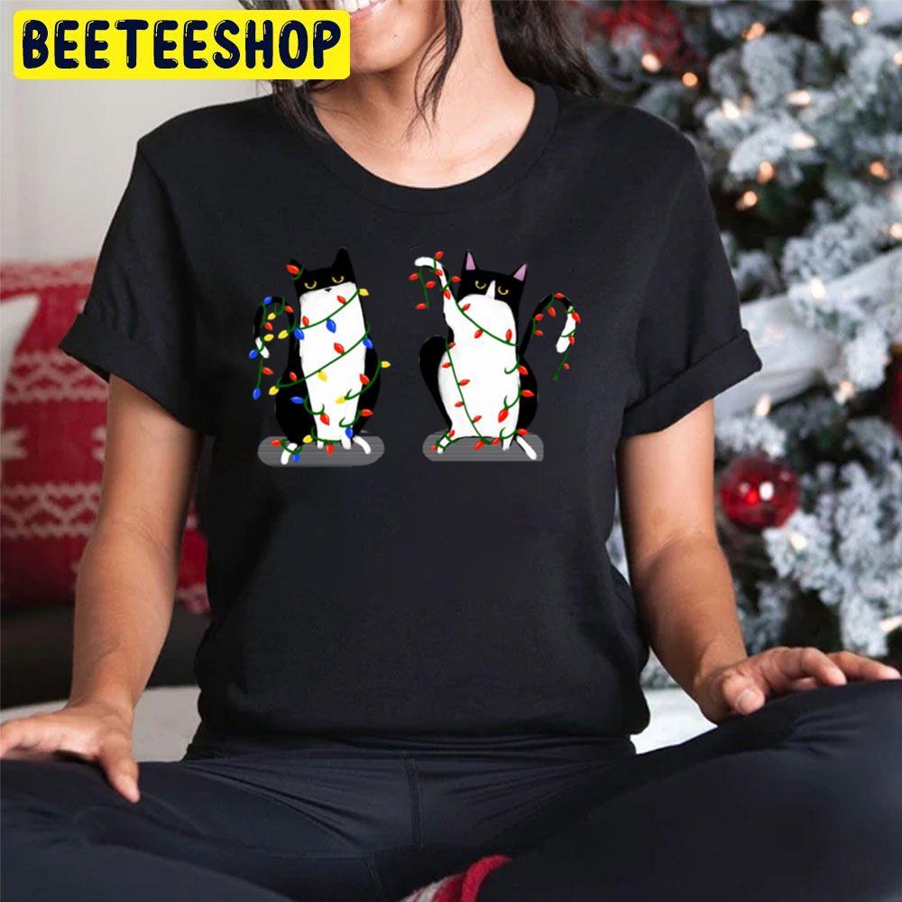Cats Playing With The Christmas Lights Beeteeshop Trending Unisex Sweatshirt Cats Playing With The Christmas Lights Beeteeshop Trending Unisex Sweatshirt
