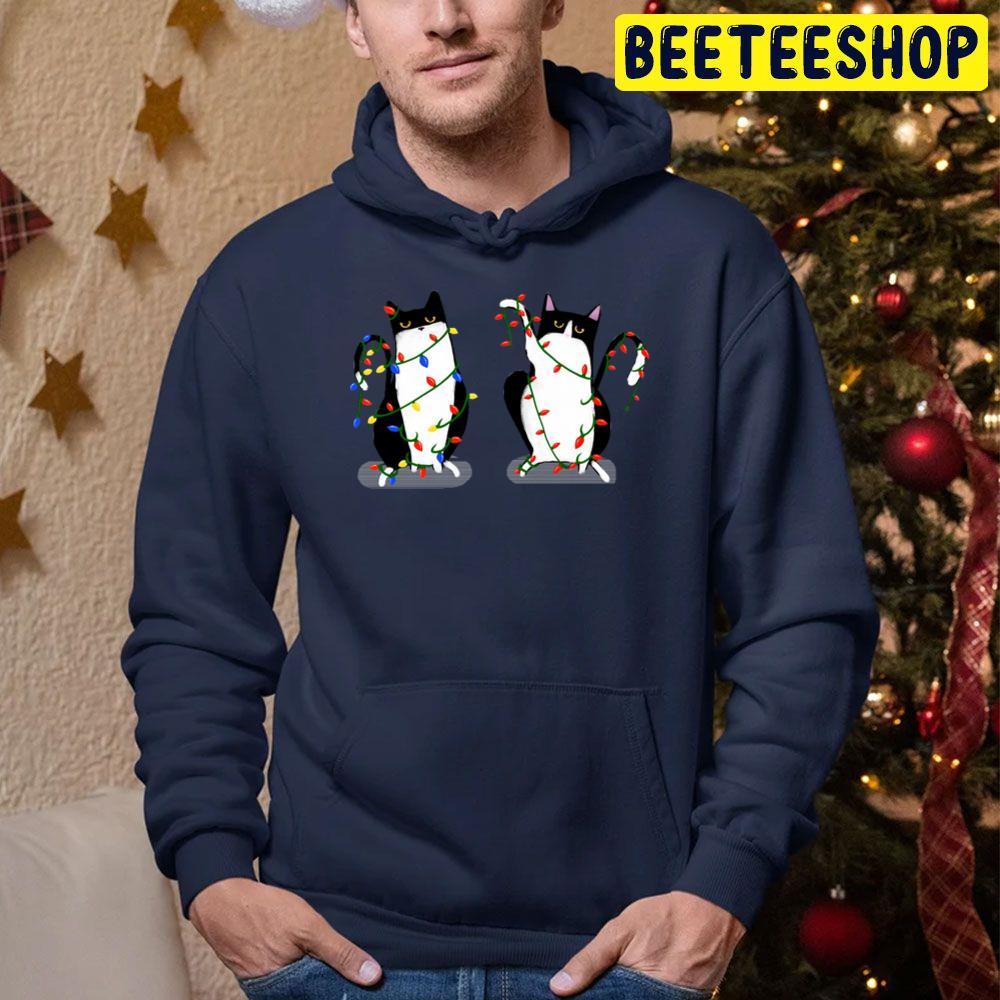 Cats Playing With The Christmas Lights Beeteeshop Trending Unisex Sweatshirt Cats Playing With The Christmas Lights Beeteeshop Trending Unisex Sweatshirt